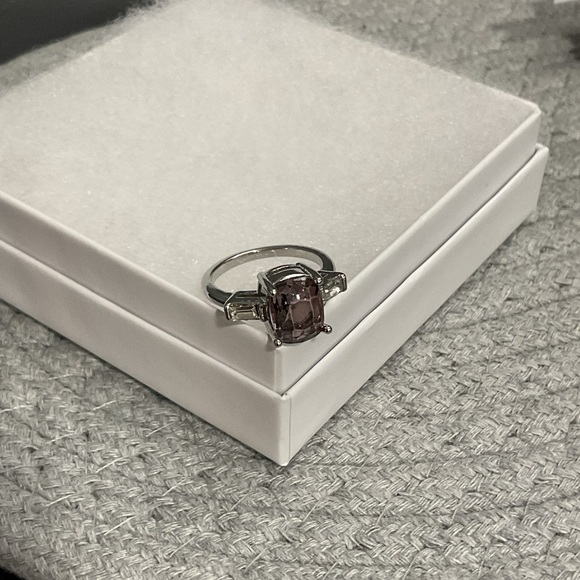 Gorgeous CZ Smoky Halo Statement Ring Size 6 - Picture 3 of 6